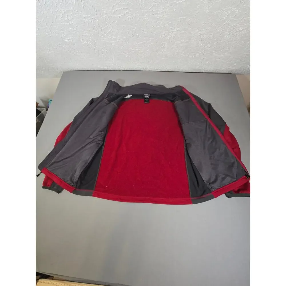 The North Face Momentum Full Zip Fleece Jacket Red Grey Men's Size Medium